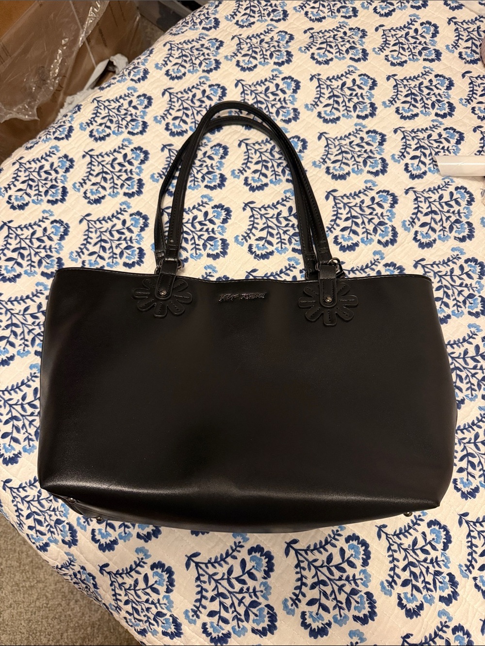 Betsey Johnson floral shoulder bag with plush
